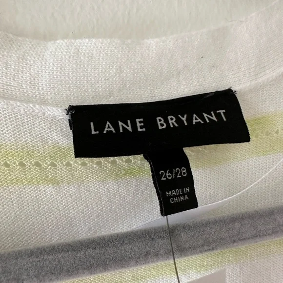 Lane Bryant striped pointelle shortsleeved cardigan - Picture 2 of 5